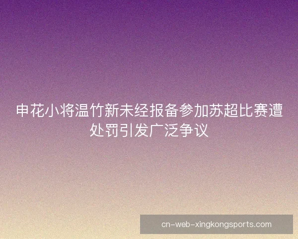 申花小将温竹新未经报备参加苏超比赛遭处罚引发广泛争议